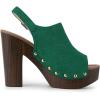 imageAllegra K Womens Open Toe Slingback Platform Chunky Heels SandalsGreen