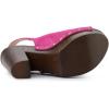 imageAllegra K Womens Open Toe Slingback Platform Chunky Heels SandalsHot Pink