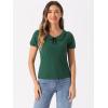 imageAllegra K Womens Peter Pan Collar Shirt Vintage 1950s Solid Short Sleeve BlouseDark Green