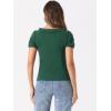 imageAllegra K Womens Peter Pan Collar Shirt Vintage 1950s Solid Short Sleeve BlouseDark Green