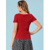 imageAllegra K Womens Peter Pan Collar Shirt Vintage 1950s Solid Short Sleeve BlouseRed
