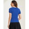 imageAllegra K Womens Peter Pan Collar Shirt Vintage 1950s Solid Short Sleeve BlouseRoyal Blue
