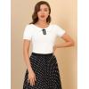 imageAllegra K Womens Peter Pan Collar Shirt Vintage 1950s Solid Short Sleeve BlouseWhite