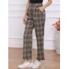 imageAllegra K Womens Plaid Pants Elastic Waist Casual Work Office Long TrousersBrown Coffee