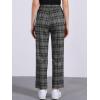 imageAllegra K Womens Plaid Pants Elastic Waist Casual Work Office Long TrousersDark Gray Brown