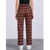 imageAllegra K Womens Plaid Pants Elastic Waist Casual Work Office Long TrousersWine Red