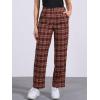 imageAllegra K Womens Plaid Pants Elastic Waist Casual Work Office Long TrousersWine Red
