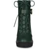 imageAllegra K Womens Platform Ankle Boots Lace Up Block Heels Combat BootsDark Green