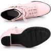 imageAllegra K Womens Platform Ankle Boots Lace Up Block Heels Combat BootsPink