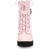 imageAllegra K Womens Platform Ankle Boots Lace Up Block Heels Combat BootsPink