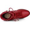 imageAllegra K Womens Platform Ankle Boots Lace Up Block Heels Combat BootsRed