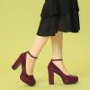 imageAllegra K Womens Platform Ankle Strap Chunky Heel Mary Janes PumpsBurgundy
