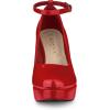 imageAllegra K Womens Platform Ankle Strap Chunky Heel Mary Janes PumpsRed
