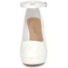 imageAllegra K Womens Platform Ankle Strap Chunky Heel Mary Janes PumpsWhite