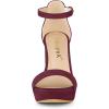 imageAllegra K Womens Platform Ankle Strap Chunky High Heel Burgundy Sandals  75 M US