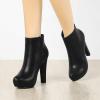 imageAllegra K Womens Platform Chunky Heel Ankle BootsBlack