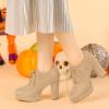 imageAllegra K Womens Platform Chunky Heel Lace Up BootiesKhaki