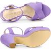 imageAllegra K Womens Platform Chunky Heels Slingback SandalsLight Purple