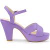imageAllegra K Womens Platform Chunky Heels Slingback SandalsLight Purple