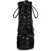 imageAllegra K Womens Platform Chunky High Heel Lace Up Combat BootsBlack
