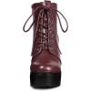 imageAllegra K Womens Platform Chunky High Heel Lace Up Combat BootsBurgundy