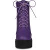 imageAllegra K Womens Platform Chunky High Heel Lace Up Combat BootsPurple