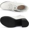 imageAllegra K Womens Platform Chunky High Heel Lace Up Combat BootsWhite