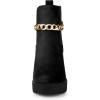 imageAllegra K Womens Platform Gold Chain Chunky High Heel Chelsea Ankle BootsBlack