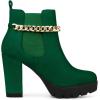 imageAllegra K Womens Platform Gold Chain Chunky High Heel Chelsea Ankle BootsGreen