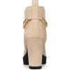 imageAllegra K Womens Platform Gold Chain Chunky High Heel Chelsea Ankle BootsNude