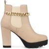 imageAllegra K Womens Platform Gold Chain Chunky High Heel Chelsea Ankle BootsNude