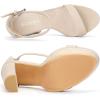 imageAllegra K Womens Platform High Heel Ankle Strap Chunky Heels SandalsBeige