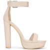 imageAllegra K Womens Platform High Heel Ankle Strap Chunky Heels SandalsBeige