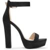 imageAllegra K Womens Platform High Heel Ankle Strap Chunky Heels SandalsBlack
