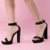 imageAllegra K Womens Platform High Heel Ankle Strap Chunky Heels SandalsBlack