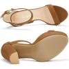 imageAllegra K Womens Platform High Heel Ankle Strap Chunky Heels SandalsBrown