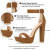 imageAllegra K Womens Platform High Heel Ankle Strap Chunky Heels SandalsBrown