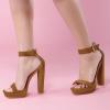 imageAllegra K Womens Platform High Heel Ankle Strap Chunky Heels SandalsBrown