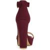 imageAllegra K Womens Platform High Heel Ankle Strap Chunky Heels SandalsBurgundy