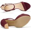 imageAllegra K Womens Platform High Heel Ankle Strap Chunky Heels SandalsBurgundy