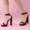 imageAllegra K Womens Platform High Heel Ankle Strap Chunky Heels SandalsBurgundy