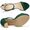 imageAllegra K Womens Platform High Heel Ankle Strap Chunky Heels SandalsDark Green