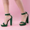 imageAllegra K Womens Platform High Heel Ankle Strap Chunky Heels SandalsDark Green
