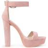 imageAllegra K Womens Platform High Heel Ankle Strap Chunky Heels SandalsDust Pink