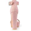 imageAllegra K Womens Platform High Heel Ankle Strap Chunky Heels SandalsDust Pink