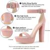 imageAllegra K Womens Platform High Heel Ankle Strap Chunky Heels SandalsDust Pink