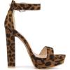 imageAllegra K Womens Platform High Heel Ankle Strap Chunky Heels SandalsLeopard