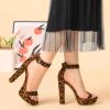 imageAllegra K Womens Platform High Heel Ankle Strap Chunky Heels SandalsLeopard