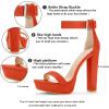 imageAllegra K Womens Platform High Heel Ankle Strap Chunky Heels SandalsOrange