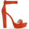 imageAllegra K Womens Platform High Heel Ankle Strap Chunky Heels SandalsOrange